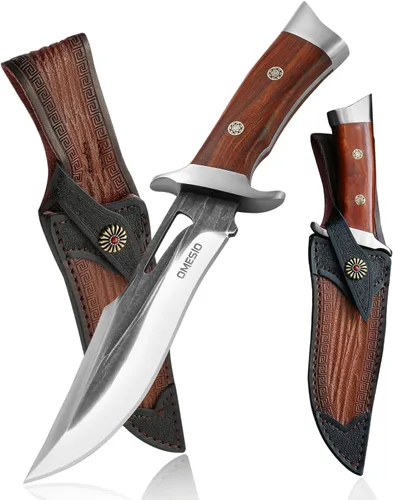 Miniatura 8 de Cuchillo Omesio de hoja fija con vaina, cuchillo de supervivencia de acero M390, Fulltang 60±1 HRC, cuchillos de hoja fija EDC para caza, cuchillos