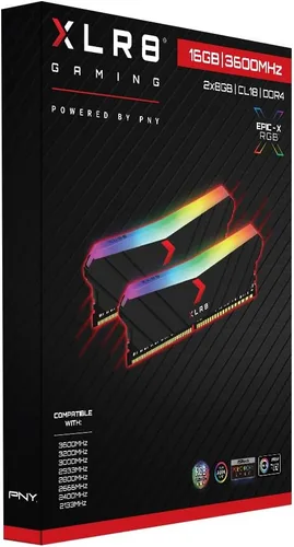 Miniatura 7 de PNY XLR8 Gaming 16 GB (2 x 8 GB) DDR4 DRAM 3600 MHz (PC4-28800) CL18 1.35V RGB de doble canal Memoria de escritorio (DIMM) – MD16GK2D4360018XRGB
