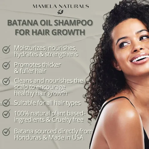Miniatura 2 de Batana Oil for Hair Growth Shampoo con romero – Champú de aceite de batana sin sulfatos ni parabenos – Champú nutritivo y rejuvenecedor