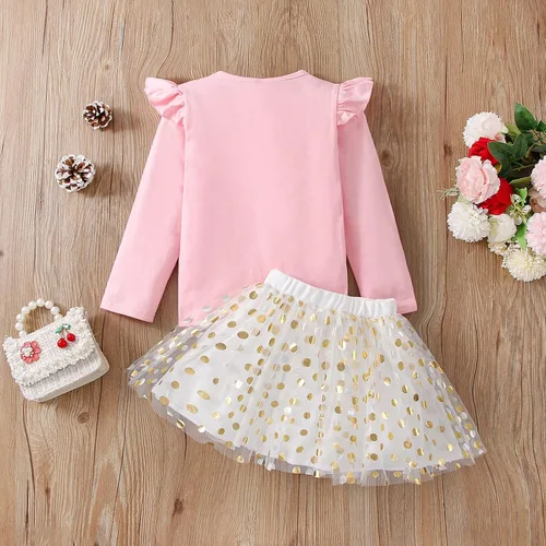 Miniatura 7 de Toddler Kids Baby Girls Birthday Princess Outfits Dress Vest Tank Top Dot Mesh Tutu Skirt