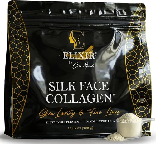 Colágeno facial de seda, péptidos de colágeno en polvo para mujeres, cara y cuello, 0.49 oz de proteína, colágeno de peso molecular ultra bajo, para