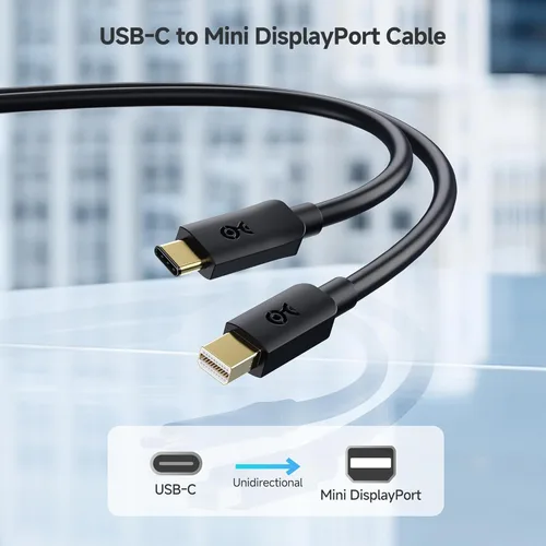 Miniatura 2 de Cable Matters Cable unidireccional USB-C a Mini DisplayPort – 6 pies, hasta 4K a 60 Hz – [Solo hosts USB-C a monitores Mini DP]