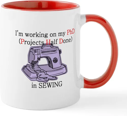 Miniatura 34 de CafePress Knitting Phd (Projects Half D Mug 11 oz (11.0 fl oz) Taza de café de cerámica