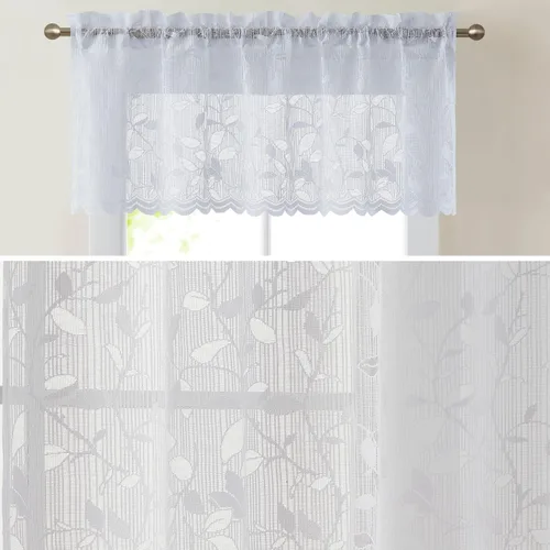 Miniatura 10 de HLC.ME Joyce - Cortina de encaje transparente para cocina, cafetería, para ventanas pequeñas, cocina y baño, 30 pulgadas de ancho x 36 pulgadas