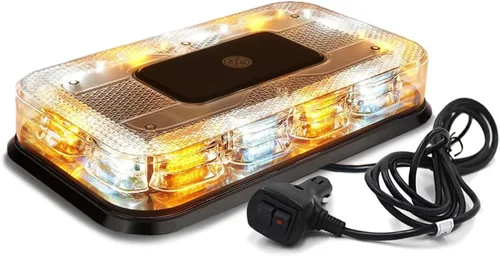 Miniatura 9 de Barra de luces estroboscópicas LED roja y azul de 12 pulgadas para techo, 72 LED, magnética, mini luz de advertencia de emergencia para vehículos