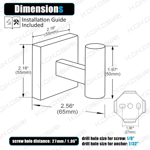 Miniatura 2 de KOKOSIRI Ganchos para batas de baño, ganchos para toallas, ganchos montados en la pared, accesorios de baño, paquete de 2 unidades, color negro