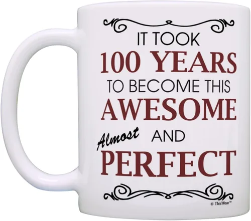 Miniatura 3 de Regalos de cumpleaños número 100 para todos los que tomaron 100 años, impresionante regalo de fiesta divertido, taza de café de cerámica de 11 oz