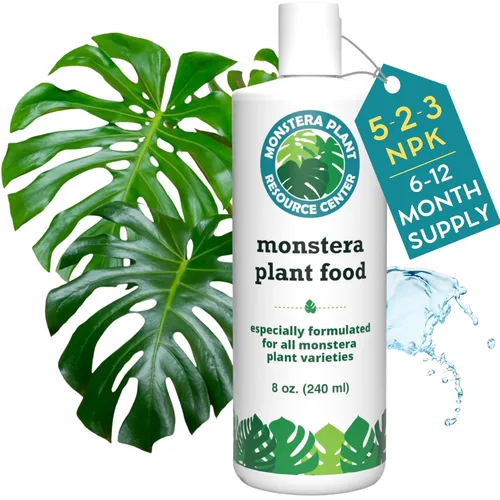 Monstera Plant Food - Fertilizante líquido rico en nutrientes de primera calidad (5-2-3 NPK) para Monstera Deliciosa y otras plantas tropicales |