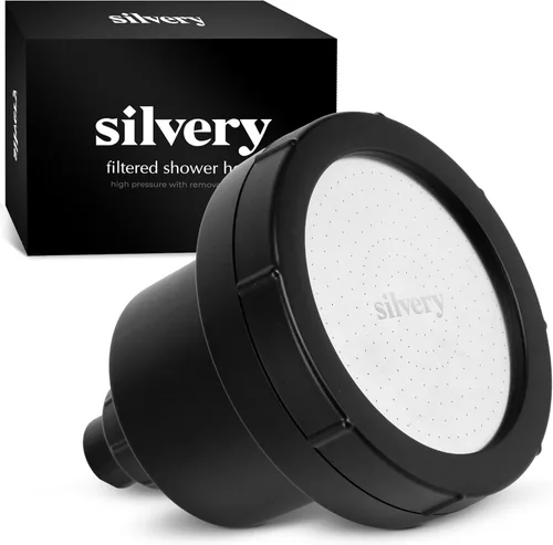 Miniatura 9 de Silvery Cabezal de ducha filtrado de alta presión - Agua limpia aprobada por dermatólogos con filtro Silvery Technology™ - El cabezal de ducha