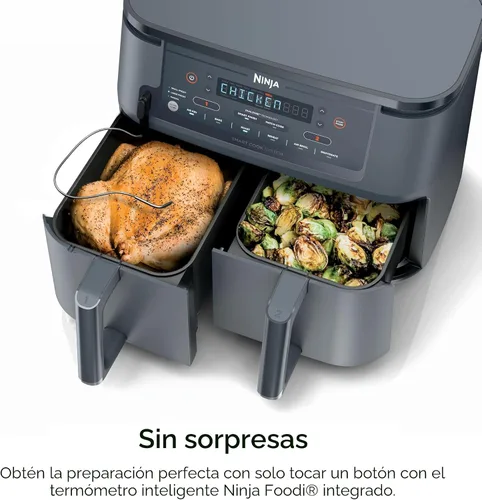 Miniatura 8 de Ninja Freidora de aire Foodi con termómetro Smart Cook Freír al aire 6 en 1, asar, hornear, deshidratar y más DualZone™ Match Cook & Smart