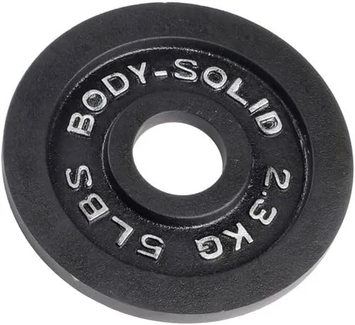 Miniatura 2 de Body-Solid Placa olímpica de hierro fundido de peso individual, pesas libres, placas de mancuernas, agujero estándar de 2 pulgadas para barra