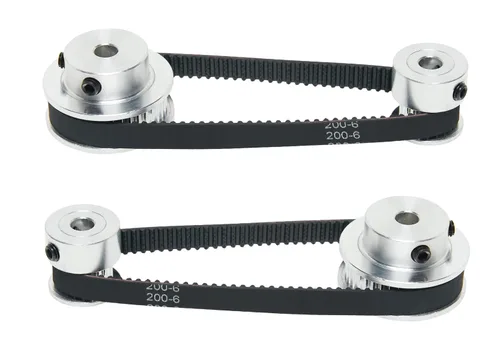 Miniatura 12 de Juego de 2 piezas 2GT Polea de distribución de aluminio 20 y 36 dientes 5 mm de orificio Rueda sincrónica con 2 piezas Longitud de 200 mm, ancho