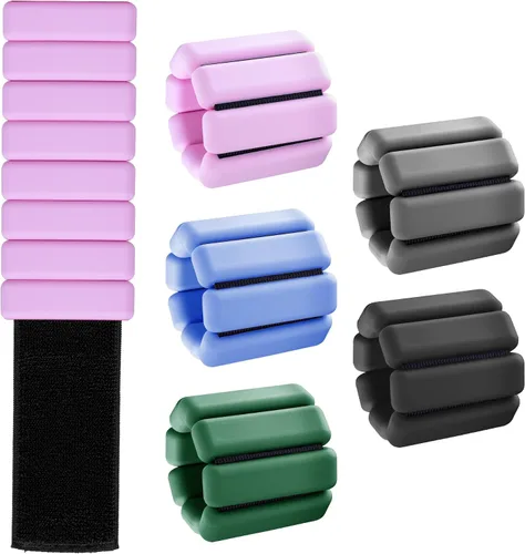 Miniatura 6 de Brazaletes con peso para muñecas y tobillos para mujeres (juego de 2) Pesas de entrenamiento para yoga, pilates y caminar Pesas de piernas