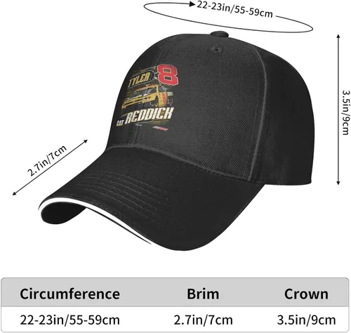 Miniatura 6 de Tyler Reddick 8 Baseball Cap Adjustable Fit Hat Men Women for Running Workouts and Outdoor Activities Dad Cap Hat