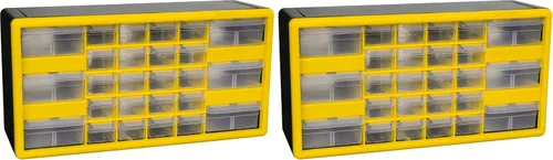 Miniatura 25 de Repisa para almacenamiento de piezas, de plástico, con 26 cajones Akro-Mils 10126REDBLK20, de 20 pulgadas x 10-1/4 pulgadas x 6-3/8 pulgadas, rojo