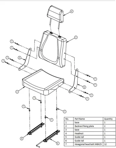 Miniatura 2 de Asiento universal para carretilla elevadora para cortacésped de jardín, asiento de suspensión plegable estilo Komatsu con reposabrazos y pista