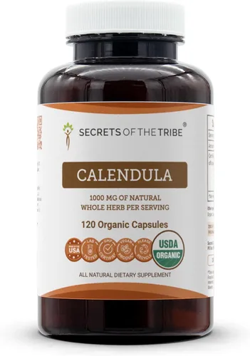 Miniatura 6 de Secrets of the Tribe Caléndula 60 Cápsulas, 1000 mg, Caléndula (Caléndula Officinalis) Flor Seca (60 Cápsulas)