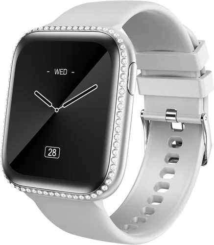 Smart Watch for Women, 1.75" AMOLED Fitness Tracker for Android iOS, Answer/Make Call with Heart Rate Sleep Monitor 130+ Sports Mode, IP68 Gray Band