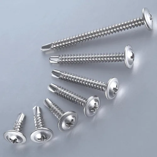 Miniatura 4 de (200 piezas) Wensilon #10×1" para Tornillos Autorroscantes para Chapa Metálica de Acero Inoxidable 410 con Cabeza de Brida de Alta Resistencia