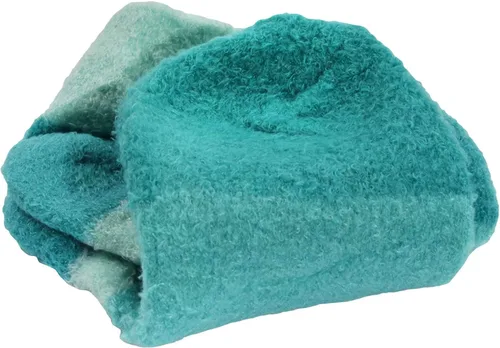 Miniatura 2 de BambooMN Calcetines de spa de nailon mullidos con infusión de aloe para mujer, talla 4-8, aguamarina, 3 pares