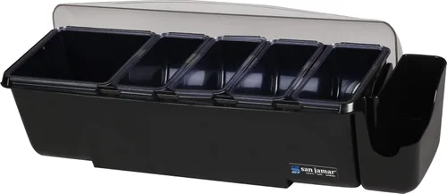 Miniatura 2 de Carlisle FoodService Products San Jamar Dome - Centro de decoración de plástico, 8 pintas, 5 bandejas, negro y Winco BC-6 Bar Caddy con 6