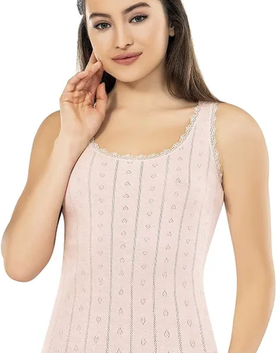 Miniatura 27 de VAVONNE Camiseta sin mangas tipo camisola para mujer, toda de algodón, aireada, suave y cómoda