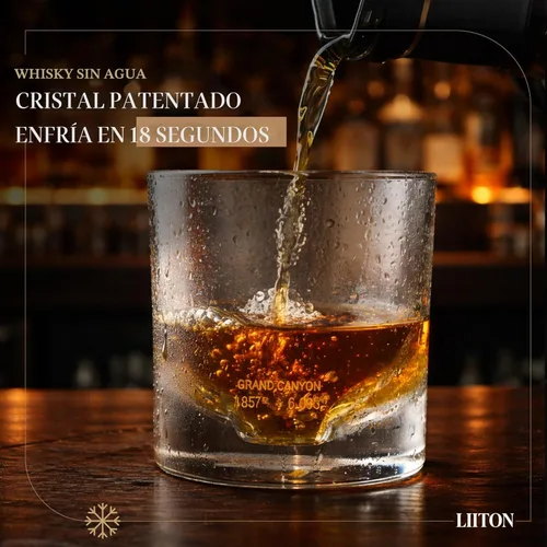 Miniatura 4 de LIITON Grand Canyon - Juego de regalo de 2 vasos de whisky de cristal pesado, vaso de bourbon grueso congelable de 1 libra cada uno, regalos