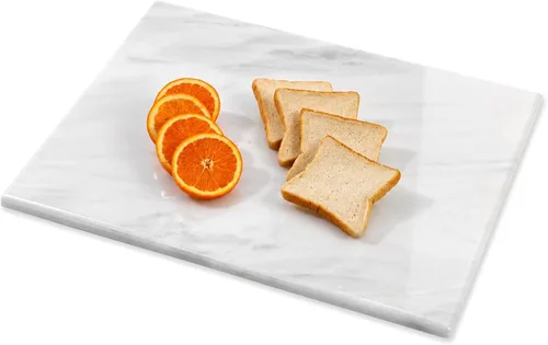 Miniatura 22 de Diflart Tabla de cortar de piedra de mármol natural para cocina, 16x16 pulgadas, negra, tabla de mármol grande para repostería con pies