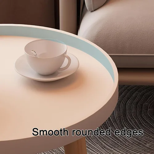 Miniatura 7 de Mesa auxiliar redonda, bandeja para mesita de noche, mesa auxiliar para sala de estar, dormitorio, espacios pequeños, patas de haya