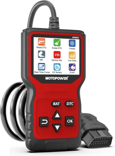 Miniatura 9 de MOTOPOWER MP69033 Pro OBD2 Escáner Lector de Código, Herramienta de Diagnóstico de Luz de Falla del Motor con Probador de Batería
