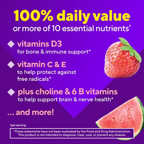 Miniatura 5 de Vitafusion Power Plus Gomitas Multivitamínicas para Mujeres, 100% del Valor Diario o Más de 10 Nutrientes, Ayuda a Apoyar los Nervios