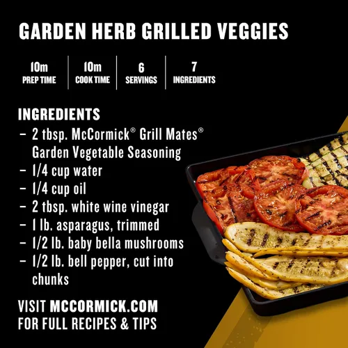 Miniatura 9 de McCormick Grill Mates - Condimento de verduras, 20 onzas - Un envase de 20 onzas de mezcla de condimento para verduras con una mezcla premium