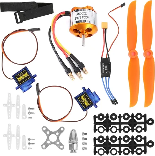 Miniatura 6 de VGEBY Conjunto de accesorios de aeronaves de control remoto, RC 2212 KV2200 Motor 6035 Hélice Servo 30A ESC Set Motor sin escobillas y Esc Motor sin