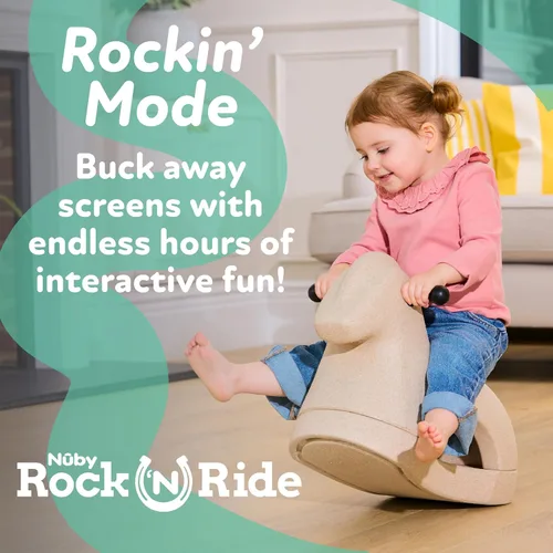 Miniatura 3 de Nuby Rock 'N Ride Caballo Mecedor para Niños - Juguete para Montar, Mecerse y Deslizarse para Juego Interior y Exterior - Juguete de Desarrollo