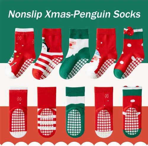 Miniatura 5 de SUITBOY Kids Christmas Socks Toddler Nonslip Grip Christmas Socks Baby Holiday Winter Warm for BoysGirls