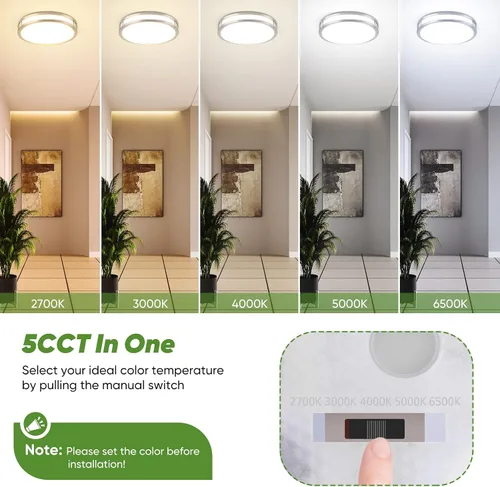 Miniatura 7 de Lámpara de techo LED de montaje empotrado de 36 W, lámpara de techo LED de 13 pulgadas 3600 LM, lámpara de techo moderna 2700 K/3000 K/4000 K/5000