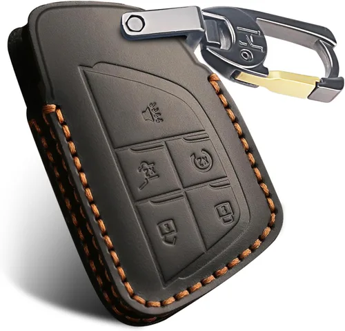 Miniatura 16 de MILD EAST Funda de llavero de cuero genuino para Chevy, funda de llavero inteligente compatible con 2021/2022/2023/2024/2025 GMC Yukon Denali Sierra