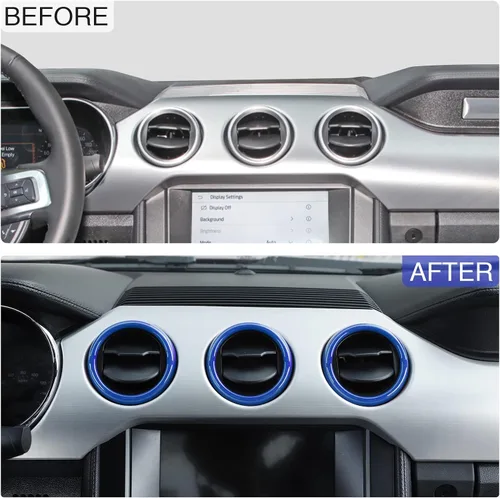Miniatura 3 de RT-TCZ Anillo de cubierta de ventilación de salida de aire acondicionado para consola central, accesorios interiores para Ford Mustang 2015-2022, 3