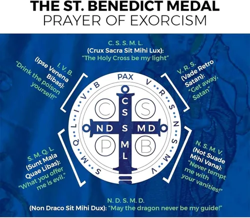 Miniatura 7 de Collar de medalla de San Benito de oro de 18 quilates o acero inoxidable 316L con medalla cristiana sacramental para proteger el mal de la joyería