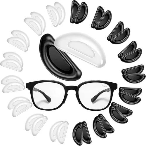 Miniatura 8 de 20 pares de almohadillas de nariz para lentes – 0.039 pulgadas de silicona ultra fina antideslizante para pegar en la nariz, almohadillas adhesivas