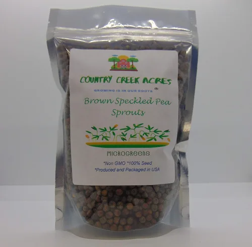 Country Creek Brand - Semilla de germinación de guisantes marrones, sin OMG, 16 onzas, brotes de guisantes marrones, plantación de jardín, cocina,