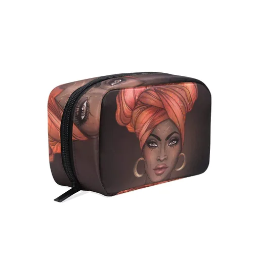 CiCily Bolsa de maquillaje de viaje portátil bolsa de cosméticos mujer afroamericana bolsa de aseo organizador estuche de accesorios, estuche de