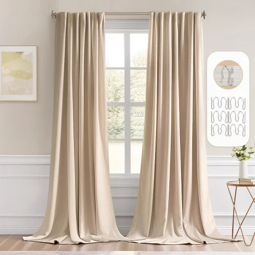 Miniatura 64 de MIULEE Cortinas opacas con pestaña trasera de 63 pulgadas de largo, juego de 2 paneles para sala de estar, dormitorio, privacidad, bolsillo