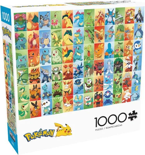 Miniatura 3 de Buffalo Games - Pokémon - Cuadrados de los primeros socios - Rompecabezas de 1000 piezas para adultos, rompecabezas desafiante perfecto para noches