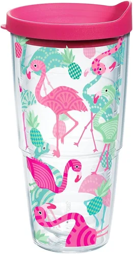 Miniatura 17 de Tervis Vaso aislado de doble pared con patrón de flamenco hecho en Estados Unidos mantiene las bebidas frías y calientes, 16 onzas, clásico