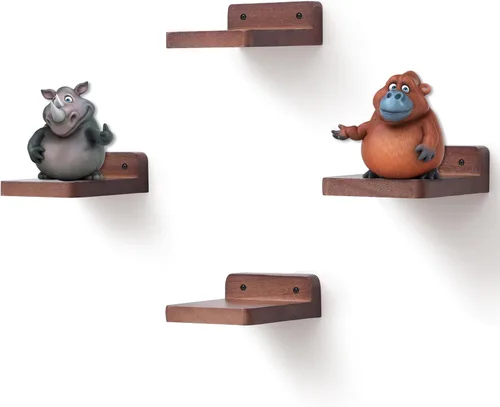 Miniatura 13 de Estante flotante pequeño, mini estante montado en la pared de 5 x 5 pulgadas, estante de madera rústica para dormitorio, sala de estar, baño, Gris