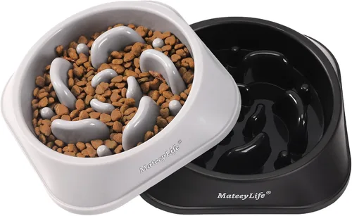 Miniatura 8 de MateeyLife Cuencos de Alimentación Lenta para Perros 2 Unidades, Cuencos Rompecabezas Anti-Asfixia para Comida de Perro, Alimentación Interactiva