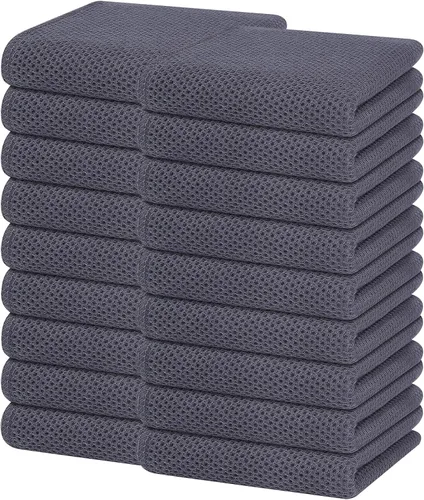 Miniatura 52 de Homaxy Paños de cocina de 100% algodón con tejido de gofre, ultra suaves, absorbentes, de secado rápido, 12 x 12 pulgadas, paquete de 6, amarillo
