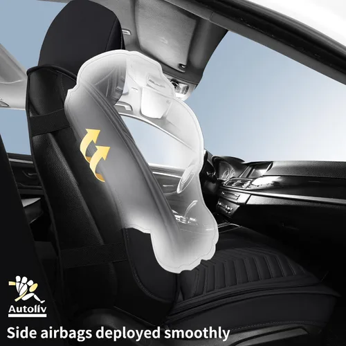 Miniatura 3 de HChengkikz - Fundas para asientos delanteros de automóvil, cuero napa transpirable, universal, para la mayoría de los sedanes, SUV, camionetas