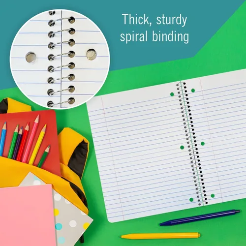 Miniatura 6 de EXTRIC Cuaderno de espiral con rayas universitarias, paquete de 24, 1 cuaderno de espiral de 70 hojas, 8 x 10.5 pulgadas, cuadernos de un solo tema